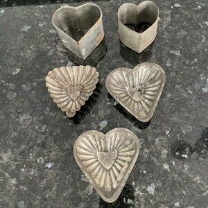 Vintage Heart-Shaped Metal Molds